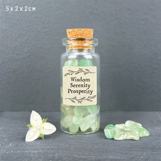 Bottle of crystals - Green Aventurine