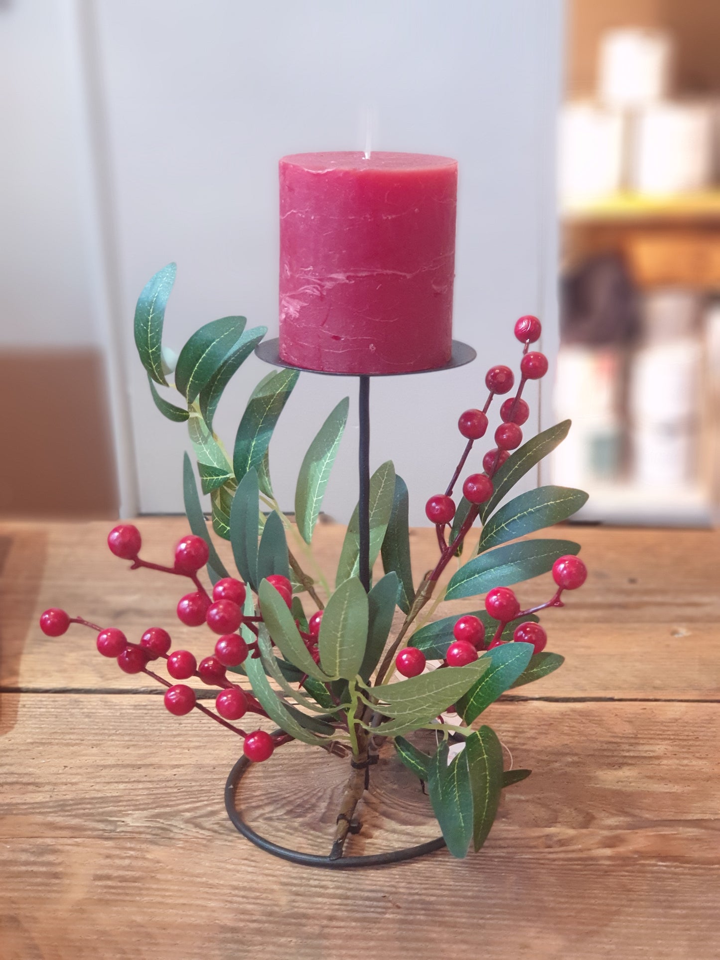 Red Berry & Green Leaf Centre Piece