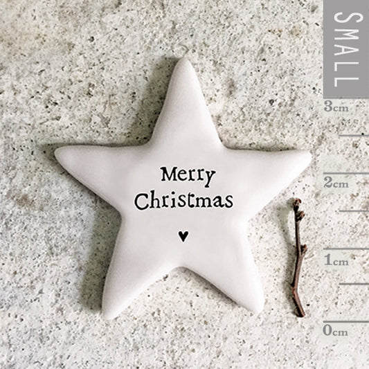 Porcelain Star Token - Merry Christmas