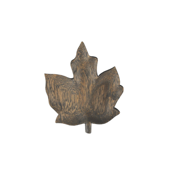 Handcarved Flat Wooden bowl - Small Maple Leaf