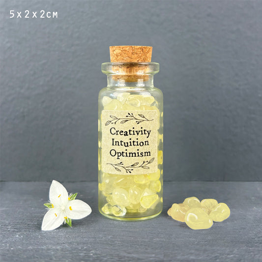 Bottle of crystals - Yellow Aventurine