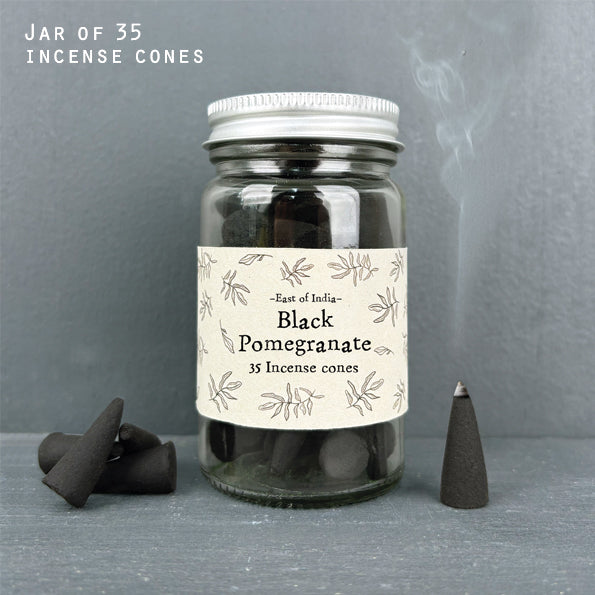 Jar of Incense Cones - Black Pomergrate