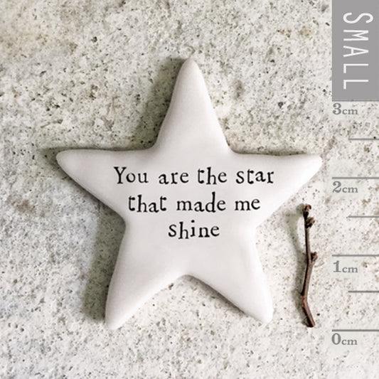 Porcelain Star Token - You are the star that made me shine