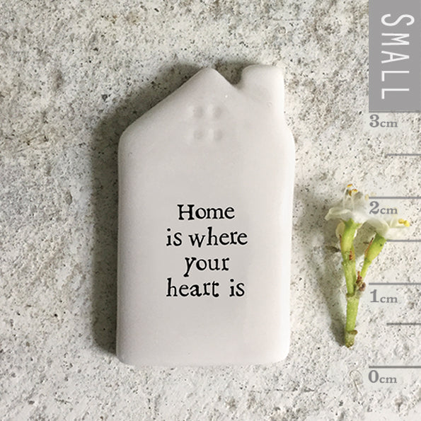 Tiny Porcelain House Token - Hone is where your heart is