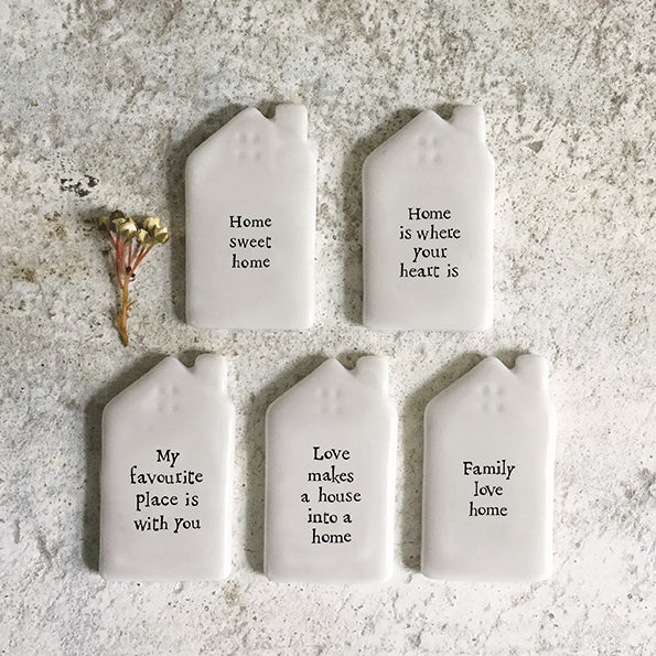 Tiny Porcelain House Token - Hone is where your heart is