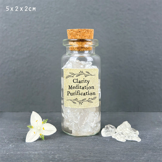 Bottle of crystals - Clear Quartz