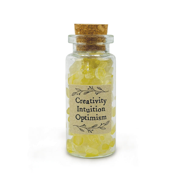 Bottle of crystals - Yellow Aventurine