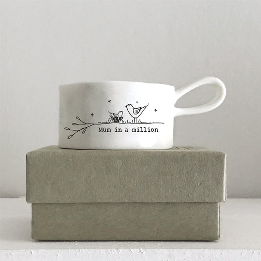 Porcelain Handled Tea Light Holder - Mum in a million
