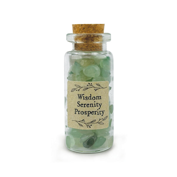 Bottle of crystals - Green Aventurine