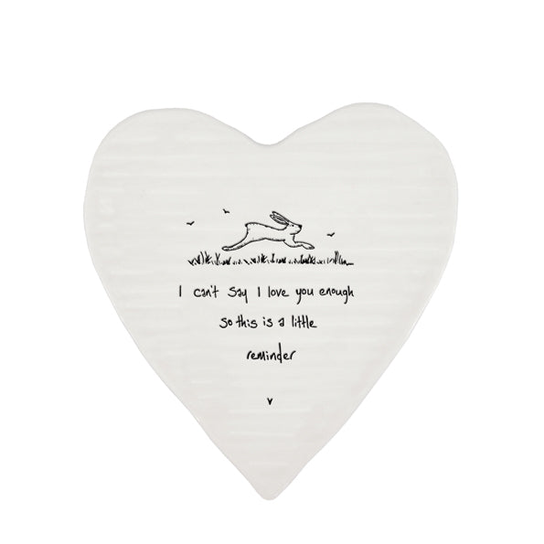 Porcelain Heart Coaster - A little reminder, I love you