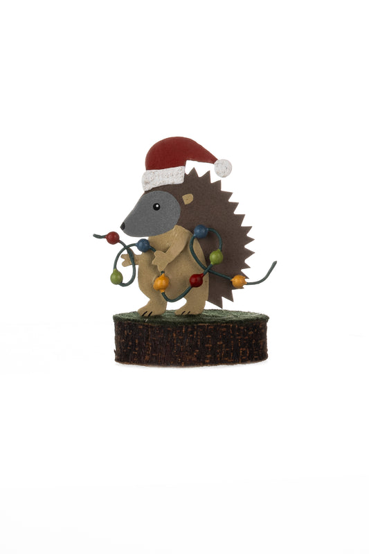 Christmas Hedgehog with lights - ornament