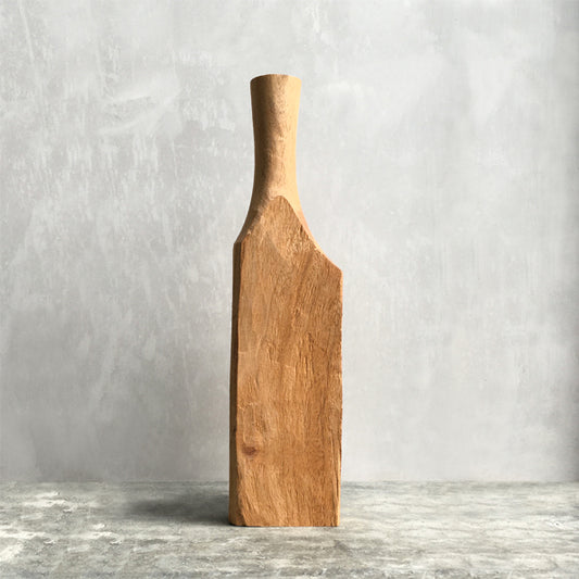 Handcarved Wooden Bottle Vase - small