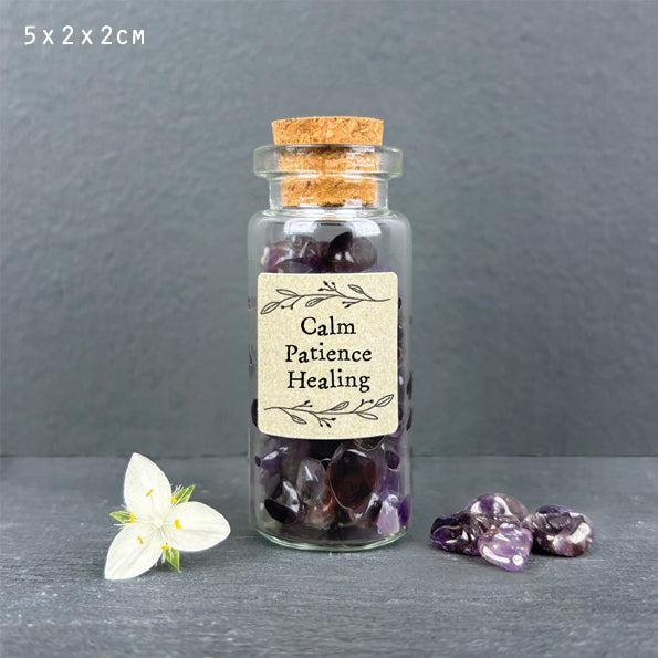 Bottle of crystals - Amethyst