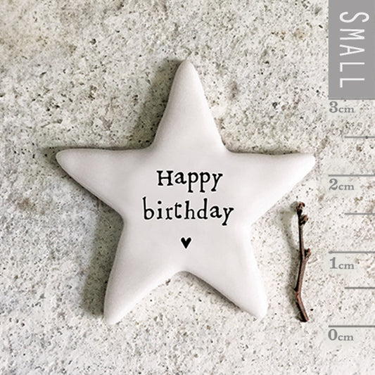 Porcelain Star Token - Happy Birthday