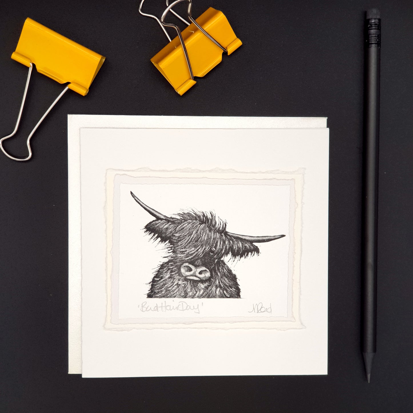 Bad Hair Day- Highland Cow Greetings Card