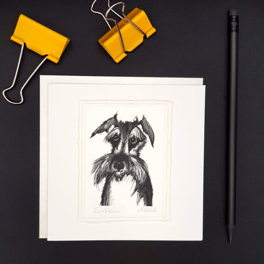 Einstein the Schnauzer Greetings Card