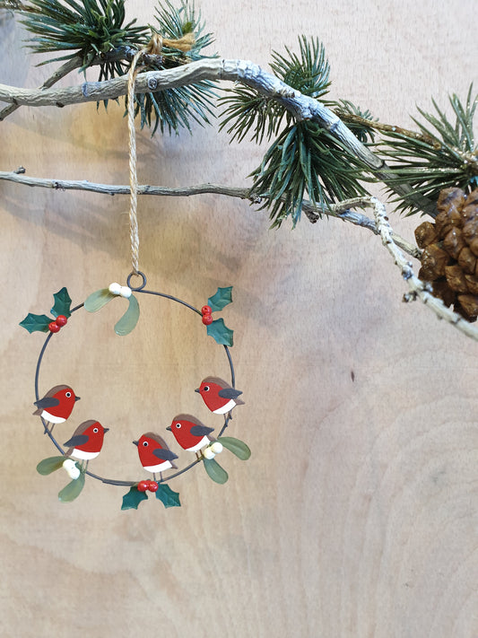 Robin wreath Hoop Hanging decoration