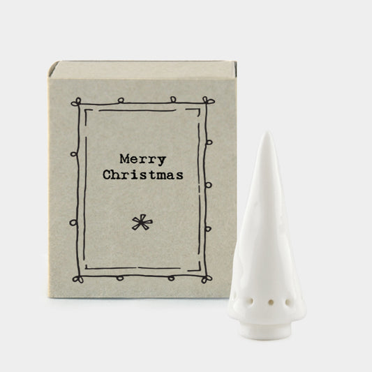 Merry Christmas Porcelain Matchbox Tree