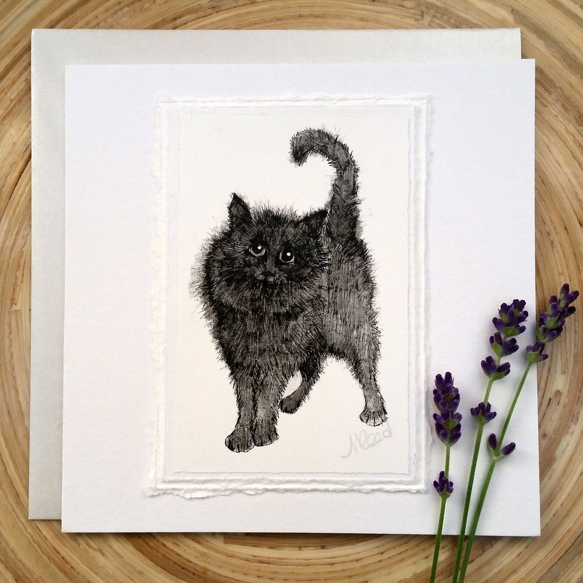 Fluffy Cat- Greetings Card