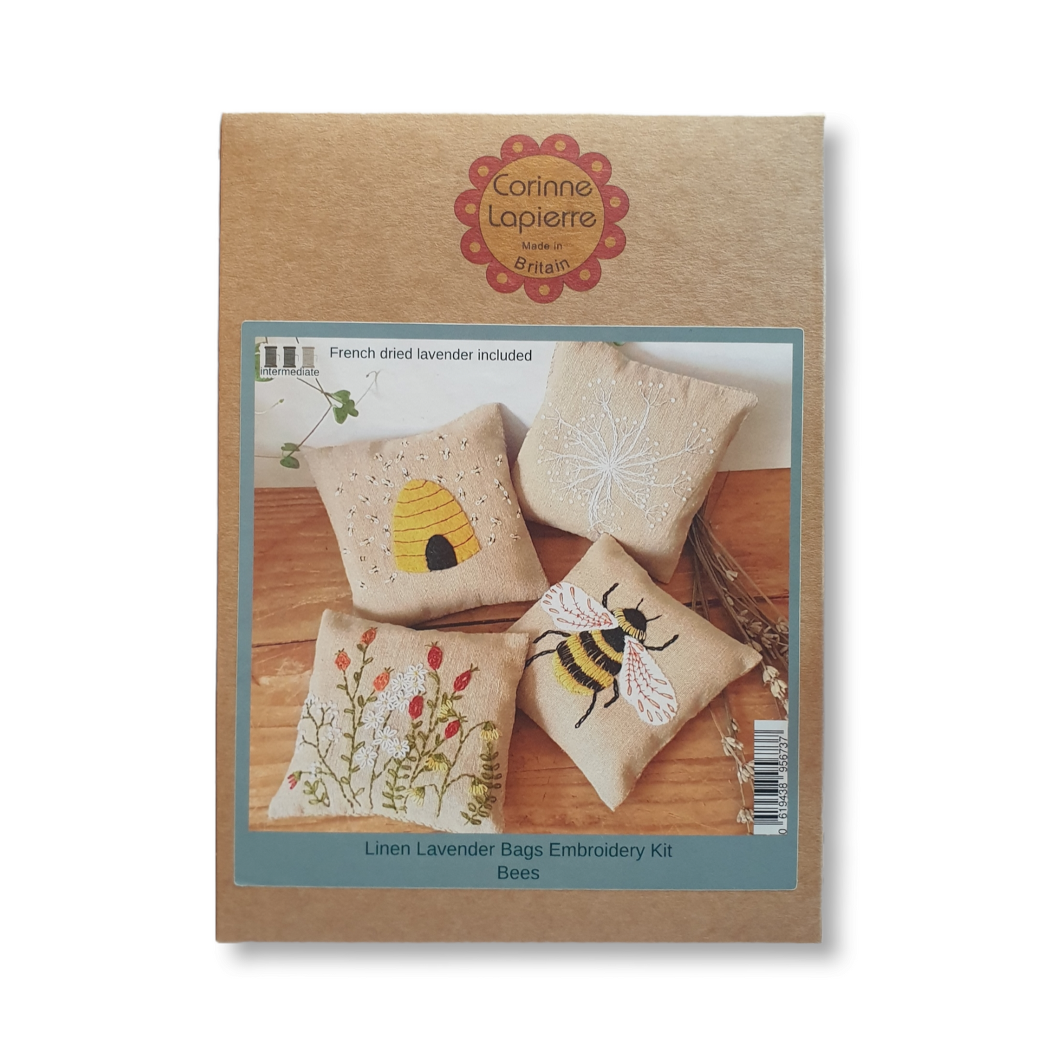 Corinne Lapierre Linen Lavender Bags Embroidery Kit