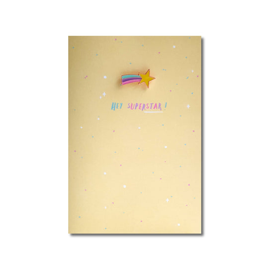 Hey Superstar ! - Enamel pin badge card