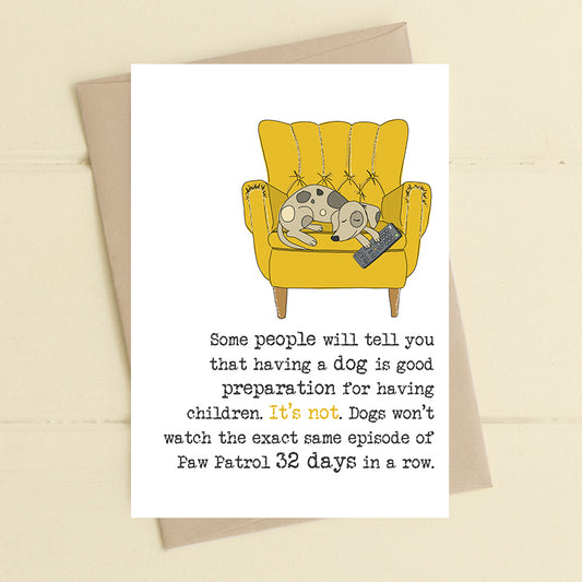 Dogs and prep for children - Greetings Card