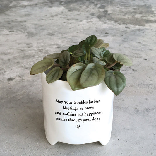 Porcelain Planter - May your troubles be less