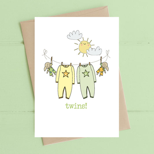 Twins ! - greetings card