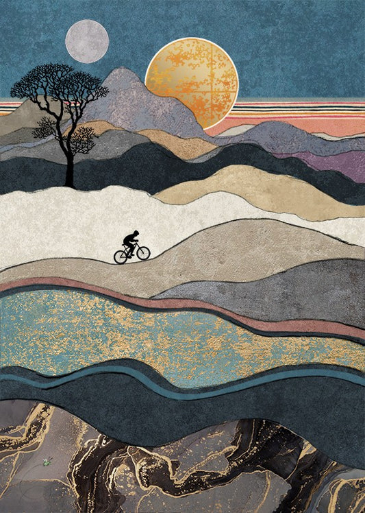 Hill Cyclist. - Blank Greetings card